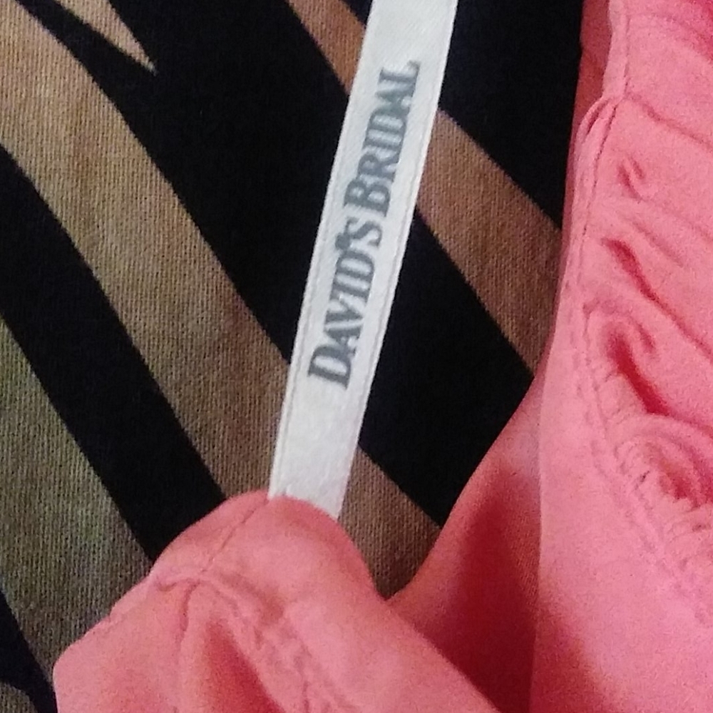 Davids Bridal sleeveless chiffon dress.